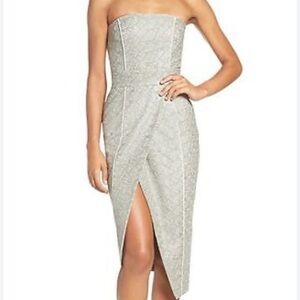 Misha Collection Olivia asymmetrical dress in sage 4